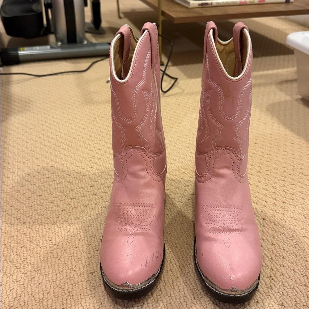 Kids Pink Western Cowboy Boots